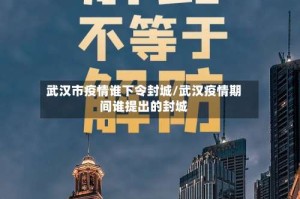武汉市疫情谁下令封城/武汉疫情期间谁提出的封城