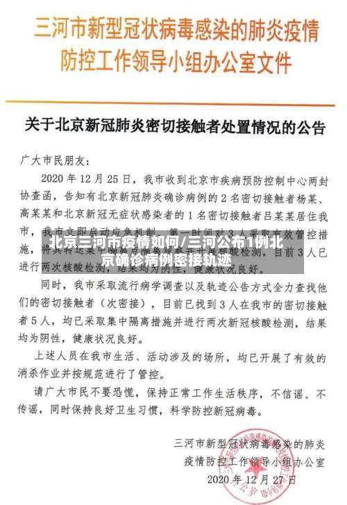 北京三河市疫情如何/三河公布1例北京确诊病例密接轨迹-第1张图片